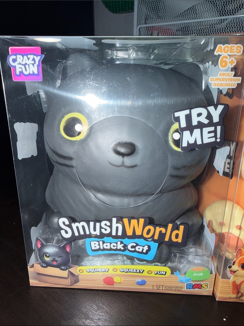 TWO 2 Smush World Corgi & Black Cat Squishy Toy Duo - Orange & Black Bundle of 2 - Picture 5 of 6